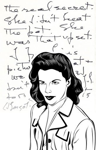 Luxury handbag with handwritten letter by Kathrine Hepburn