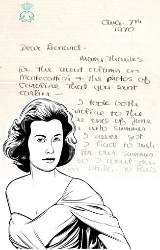 Luxury handbag with handwritten letter by Grace Kelly