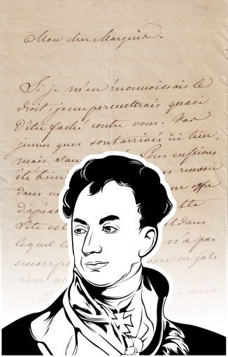 Handtasche mit Schriftstück von Fürst von Metternich